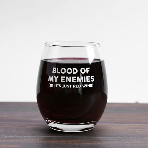 Blood of my Enemies wine glass mug 12OZ Glass coffee tea mug cup  Home Bar Beer Wine Party best gift for friends ► Photo 1/1