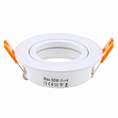 Aluminum Round White LED Downlight Led Spot Light Frame Holders MR16 GU10 GU5.3 Lamp Fittings Led Ceiling Downlight Fixture ► Photo 1/6