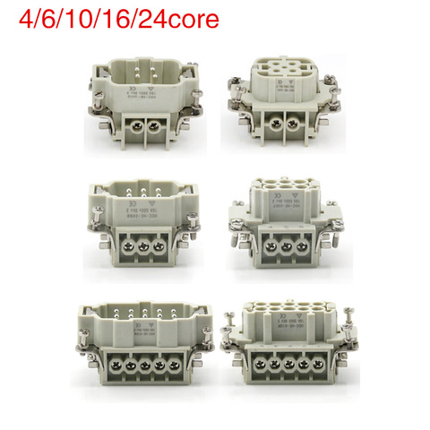 Heavy-duty connector hdc-he-4/6/10/16/24 male connector and female connector 16A500v aviation plug core ► Photo 1/1