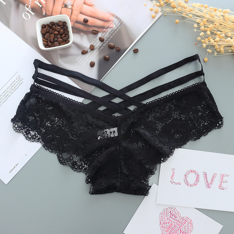 Sexy Panties Women Lace Low-rise Solid Sexy Briefs Female Underwear Pant  Ladies Cross strap lace Lingerie Women G String Thong - Price history &  Review, AliExpress Seller - iyiyi Store