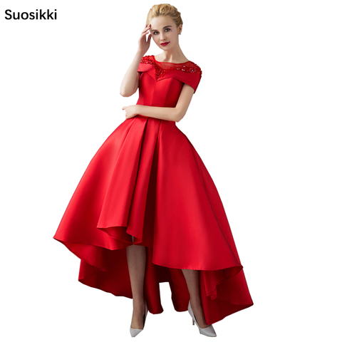 Asymmetrical Short Sleeve Ball Gown Evening Dresses with Jacket 2022 Luxury Prom Formal Dress Evening Gown Robe De Soiree ► Photo 1/6