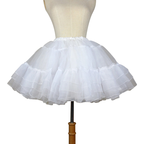 Organza Short Petticoat Lolita White/Black Layered Tutu Skirt for Women ► Photo 1/6