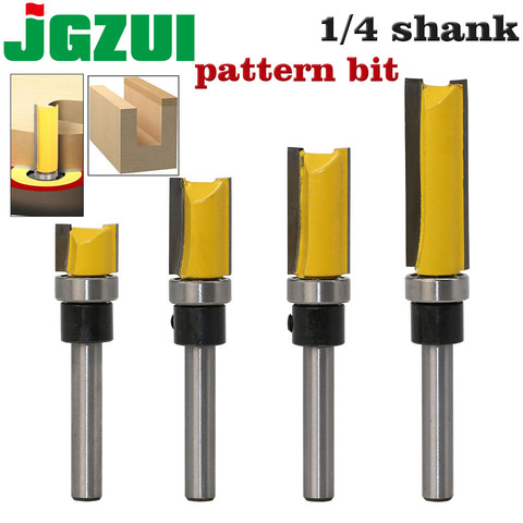 1PC 1/4 Shank Template Trim Hinge Mortising Router Bit Straight end mill trimmer cleaning flush trim Tenon Cutter forWoodworking ► Photo 1/6