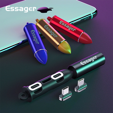 Essager Portable Magnetic Plug Box Adapter Metal Storage Container Micro USB-C Type C Magnet Charger Cable Connector for iPhone ► Photo 1/6