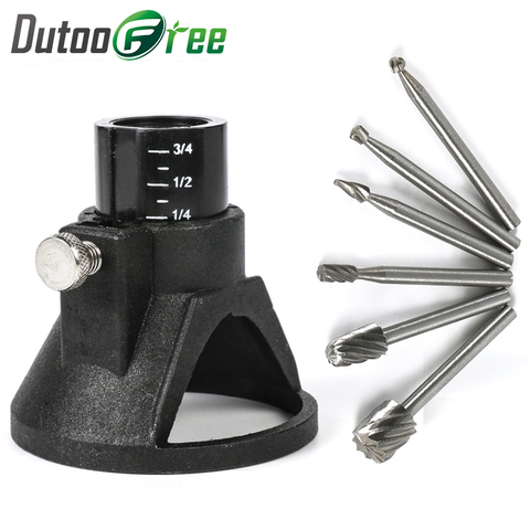 Dutoofree Rotary Tools Special Seat Dedicated Locator Horn Fixed Base 6pcs Wood Milling Cutter Set Dremel Accessories Power Tool ► Photo 1/6