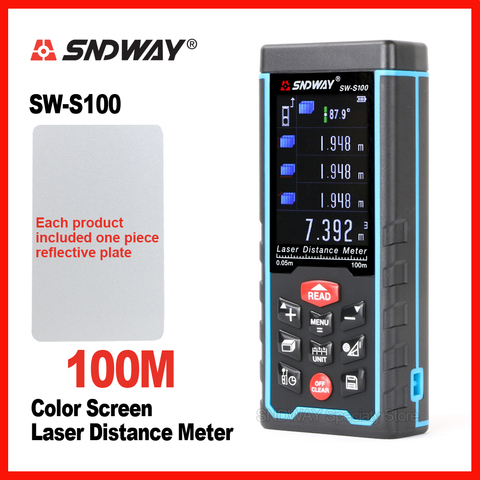 SNDWAY Original Color Screen Laser Distance Meter Range Finder Rangefinder SW-S50m 70m 100 Tape Trena Ruler Angle Bulid Tool ► Photo 1/6