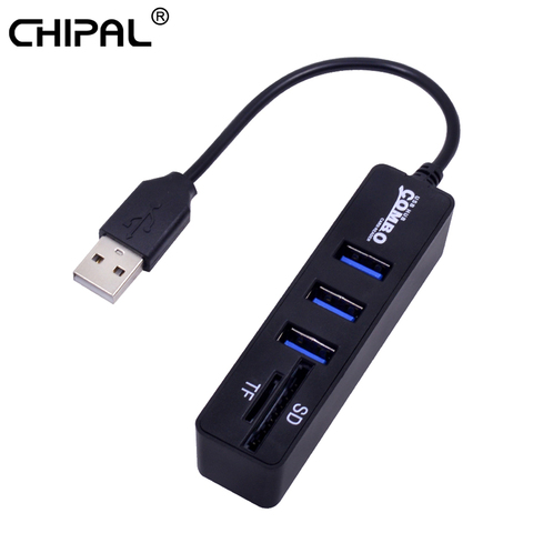 CHIPAL High Speed 2 in 1 Combo 3 Port USB 2.0 HUB Splitter Card Reader for SD TF Micro SD for PC Laptop Peripherals Accessories ► Photo 1/6