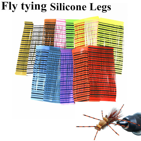 Maximumcatch 2pc/lot 100% Silicone Legs Barred 13Colors Silicone Skirts Silicone Flutter Legs Fly Tying Materials ► Photo 1/6