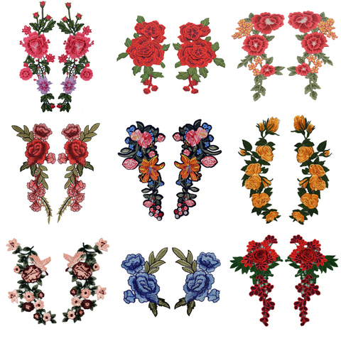 2pc/Set Embroidery Rose Flower Patch Applique diy Crafts Stiker for Jeans Hat Bag Clothes Accessories Badges(Sew On or Iron On) ► Photo 1/5