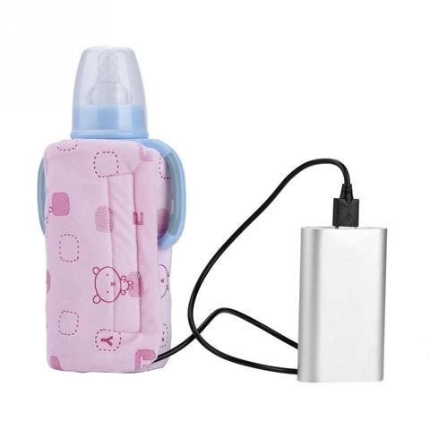 USB Baby Bottle Warmer Portable Travel Milk Warmer Infant Feeding Bottle Heated Cover Insulation Thermostat Food Heater ► Photo 1/6