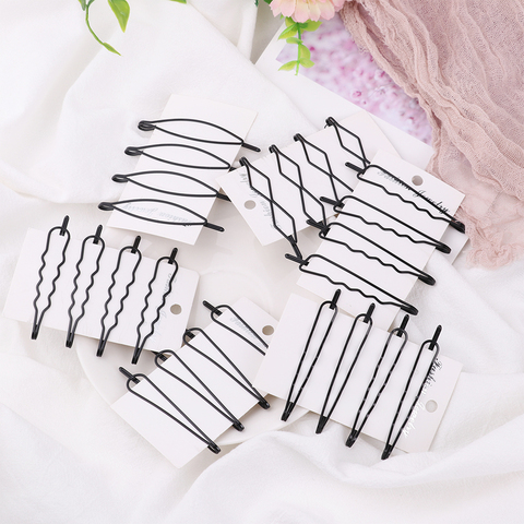 4Pcs/set Black Headwear 6 Styles Hair Accessories Hair Clips Bobby Pins Invisible Curly Wavy Grips Salon Barrette Hairpin ► Photo 1/6