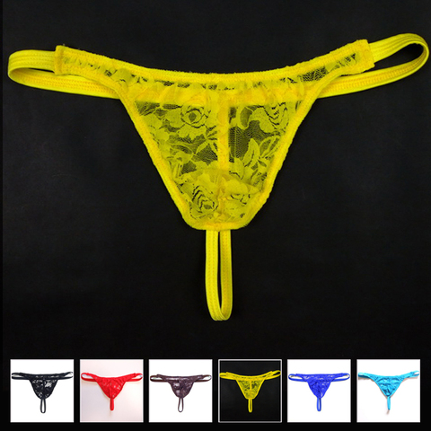 2022 hot Lace Thong Mens Sexy Underwear Gay Jockstrap Erotic Seamless Lingerie See Through Jock Straps mens underwear gay ► Photo 1/6