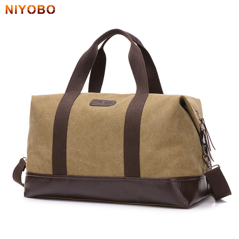 NIYOBO Large Capacity Canvas Travel Bags Casual Men Hand Luggage Travel Duffle Bag Big Tote 5 Colors Male Crossbody bag PT1234 ► Photo 1/6