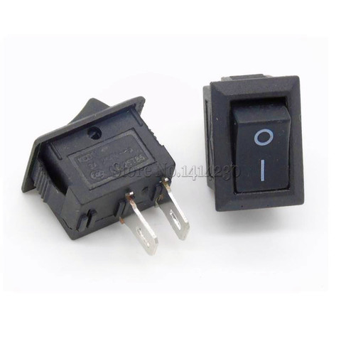 50Pcs Black Push Button Switch 3A 250V KCD11 2Pin Snap-in On/Off Rocker Switch 10MM*15MM BLACK ► Photo 1/2