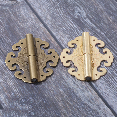 1Pc Brass Bat Flower Hinge Decor Cloud Hinges Wooden Gift Jewelry Box Hinge Fittings For Furniture Hardware 6Pcs Screw 60*55mm ► Photo 1/6