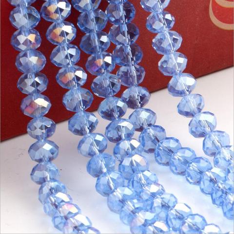 1strand Shining AB Color 4 6 8 10mm Rondelle Austria faceted Crystal Glass Beads Loose Spacer Round Beads for DIY Jewelry Making ► Photo 1/6