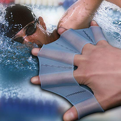 1 Pair Frog Silicone Hand Swimming Training Flippers Swim Palm Finger Webbed Gloves Paddle Improve Slip Swim Glove Equipment ► Photo 1/6