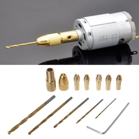 12Pcs 0.5-3mm Electric Hand Press Drilling Micro Twist Drill Bit Chuck Set Tool X7YD ► Photo 1/6