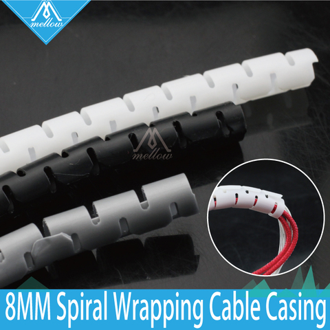 3D Printer RepRap spiral Wrapping Cable casing Flame retardant 2M Length ID 8mm Cable Sleeves Winding pipe wrapping band ► Photo 1/6