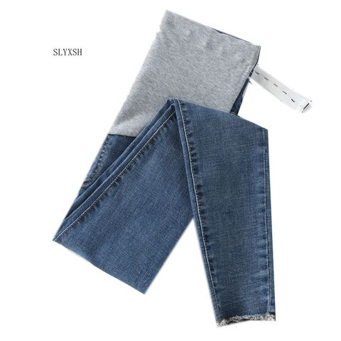 SLYXSH Length Stretch Washed Denim Maternity Jeans Summer Fashion Pencil Trousers Clothes for Pregnant Women Pregnancy Pants ► Photo 1/6