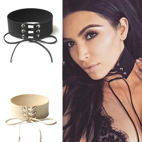 XIYANIKE New Wide Black Velvet Choker Necklace Belt Chokers Necklaces Tied Pink Chocker collares collier ras du cou N672 ► Photo 1/5
