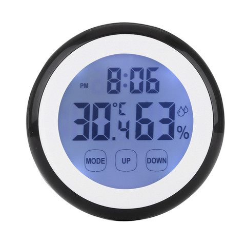 Plastic Digital LCD Electronic Humidity Temperature Time Function Wall Clock Thermometer Hygrometer With Black Light Clocks ► Photo 1/6