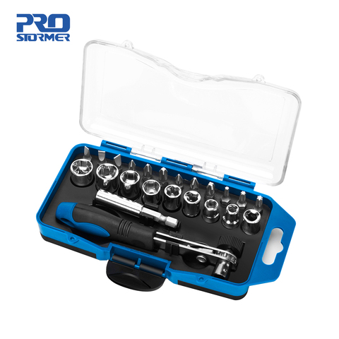 PROSTORMER 23 in 1 Mini Ratchet Bits Set Sockets Repair Tool Kit Multi-functional Precise ScrewdriverSet Sockets Extension Rod ► Photo 1/6