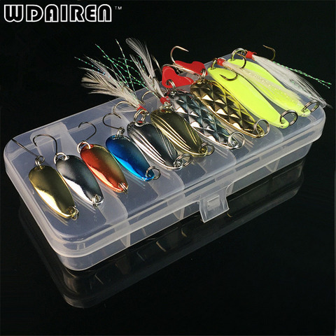 10pcs 3g-5.5g fishing tackle bait fishing metal spoon lure bait for trout bass spoons,small hard sequins spinner spoon FA-229 ► Photo 1/5