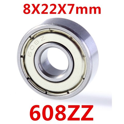 10pcs/lot Miniature deep groove ball bearing 608ZZ 8*22*7 mm 3D printer accessories bearing 608 2Z P0 ► Photo 1/1