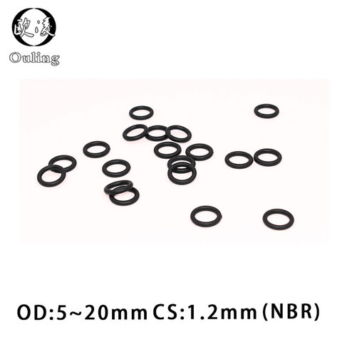 50PCS/lot Rubber Ring NBR Sealing O-Ring 1.2mm Thickness OD5/6/8/10/12/13/14/15/16/17/18/19/20mm O Ring Seal Gasket Oil Washer ► Photo 1/6