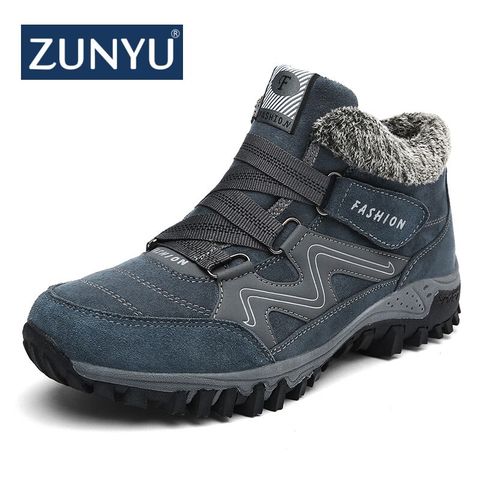 ZUNYU New Men Boots Winter With Plush Warm Snow Boots Casual Men Winter Boots Work Shoes Men Footwear Fashion Ankle Boots 39-46 ► Photo 1/6