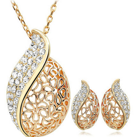 10set Ol hollow love miss you Earrings necklace jewelry sets Classic Wedding Dress for lover ► Photo 1/2