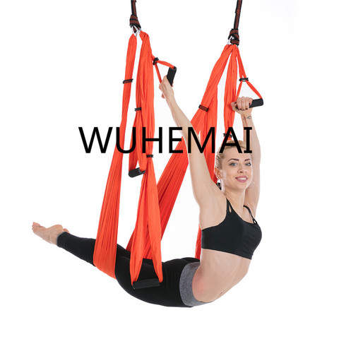 WUHEMAI Anti-gravity Yoga Hammock Swing  Parachute Fabric Inversion Therapy High Strength Decompression Hammock Yoga Gym Hanging ► Photo 1/6