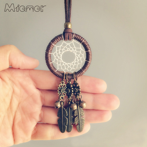 MIAMOR New Fashion Vintage Mini Dreamcatcher Handmade Dream Catcher Necklace Gift For Girlfriend Decoration Ornament AmorNC005 ► Photo 1/6