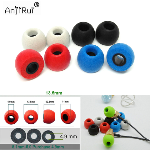 ANJIRUI Noise insulation foam memory 4.9mm black oval earmolds slow rebound liners for in-ear Headphones black large (13.5 mm) ► Photo 1/6