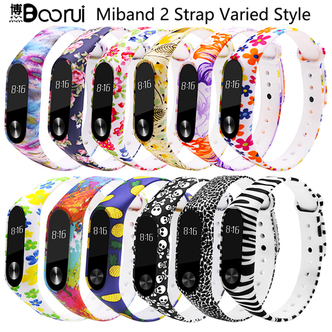 BOORUI Miband 2 Accessories  mi band 2 strap colored Special Silicone Strap belt for Xiaomi Mi Band 2 Smart Bracelets Smartband ► Photo 1/6