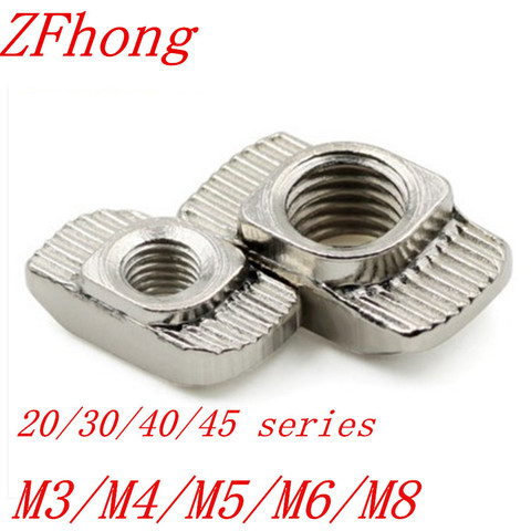 10-100PCS T nut Hammer Head Nut M3/M4/M5/M6/M8  Connector Nickel Plated for 20/30/40/45 Series  Aluminium Profile Accessories ► Photo 1/4