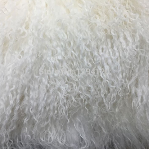 Curly Long  White Genuine Sheep Fur Pelt for Home Carpet/ Tatami/Blanket/Shoes ,Free Shipping ► Photo 1/6