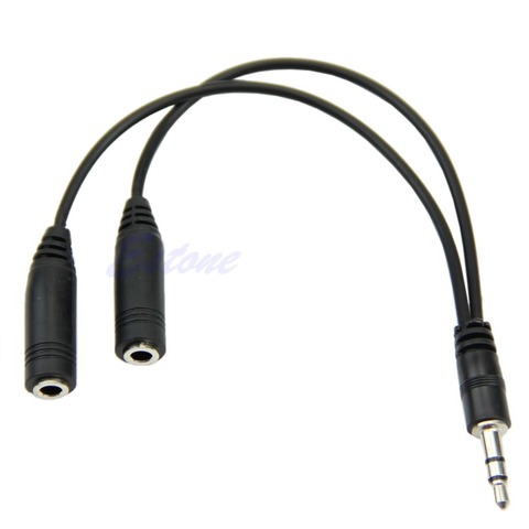 1 PC 3.5mm Male to 2 Dual Female Plug Jack Audio Stereo Headset Mic Splitter Cable ► Photo 1/1