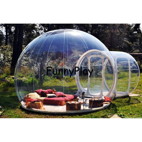 single tunnel inflatable bubble camping tent,inflatable clear beach hiking tents with vestibule,large inflatable igloo tents ► Photo 1/6