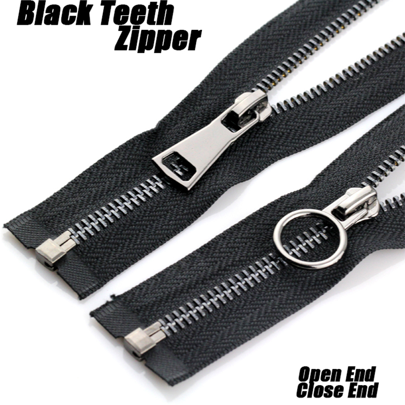 Black Zipper for Jacket & Bags 80cm Sewing & Fabric Crafts Zip Open & close  end
