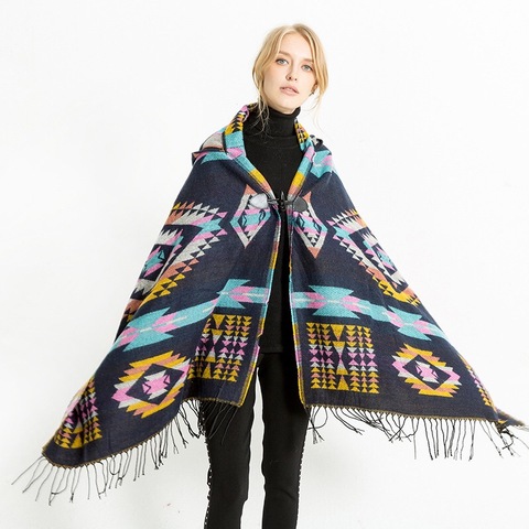 Mingjiebihuo New European and American folk style cape air conditioning shawl travel scarf woman gilrs Autumn And Winter fashion ► Photo 1/6