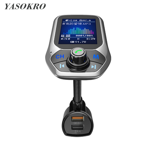 1.8 inch Color Display Bluetooth FM Transmitter Wireless Car FM Modulator Mp3 Player Car Kit Handsfree QC3.0 Car Charger ► Photo 1/6