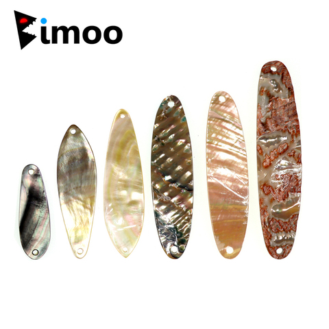Bimoo 1PC Paua Abalone Shell Spoon for Fishing Lure Strip Natural Abalone Shell Fishing Jig Lure Spoon Shell lures Multiple-size ► Photo 1/6