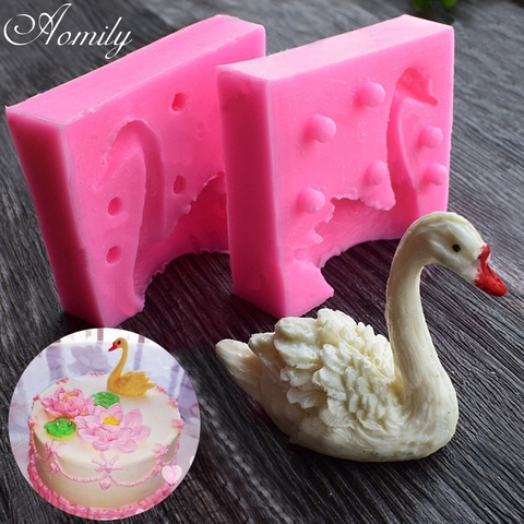 Aomily Beautiful 3D Swan Fondant Silicone Mold Candle Sugar Craft Tool Chocolate Cake Mould Kitchen DIY Baking Decorating Tools ► Photo 1/6