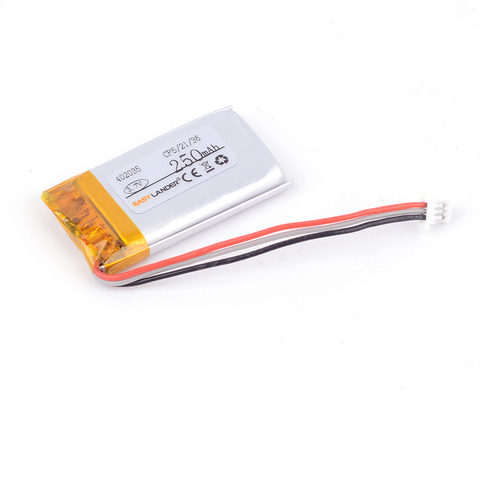 3.7V 250mAh Li Polymer  Battery For GPS DVR  MP3 Sport camera Driving recorder speaker YI DVR 042035 402035 CP5/21/36 ► Photo 1/6