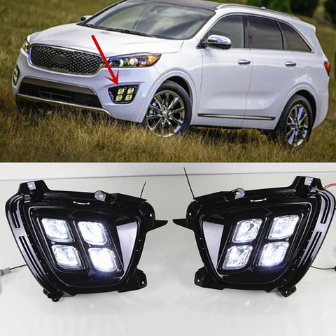 Car Flashing 1set For KIA Sorento 2015 2016 LED DRL Daytime Running Light Daylight Waterproof 12v fog lamp car Styling lights ► Photo 1/6