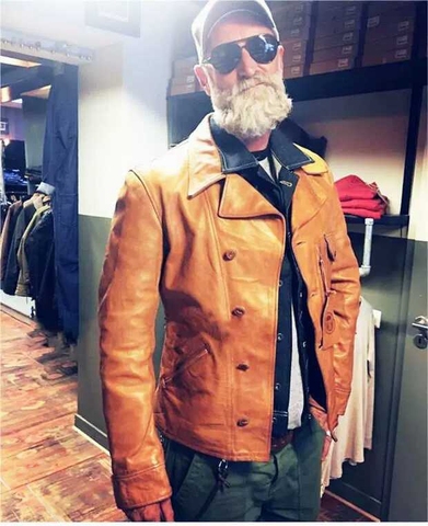 Free shipping,cool mens genuine leather jacket.classic cowhide coat,quality natural leather clothes.style motor biker clothing ► Photo 1/4