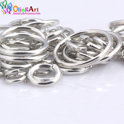 OlingArt Rhodium plating Jump Ring 6mm/8mm/9mm/10mm/12mm link loop Mixed size DIY Jewelry making Connector Wire diameter 1.0MM ► Photo 1/6