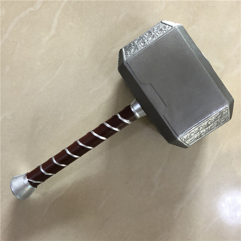 44cm Thor's Hammer Cosplay 1:1 Thor Thunder Hammer Figure Weapons Model Kids Gift Movie Role Playing Safety PU Material Toy ► Photo 1/6